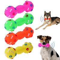 Dog Toys Bone Dumell Shaped Resistant To Bite Squeeze Squeaky Pet Chew Toy Faux  Pet Sound Toys For Dogs