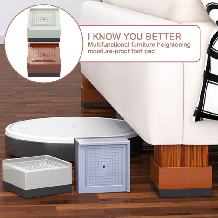 4pcs Furniture Bed Risers 3 Inch Heavy Duty Adjustable Couch Desk Lifts