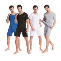 Ice Silk Sleepwear Men Solid Men Summer 2022 Pajama Sets Pijama Shorts With Shirt Plus Size Casual Comfort Sleepwear Pyjamas