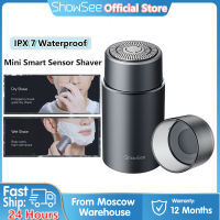 【DT】 hot  Showsee Smart Sensor Shaver For men Mini Shaver Portable Razor Head Shaving IPX7 Washable beard Trimmer Dry Wet Machine Shaving