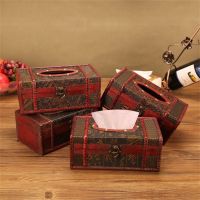 1Pcs Retro Tissue Box Home Storage Table Home Rectangular Cover Decorative Organizer Gift Napkin Holder Hotel Kitchen Wooden Box Tissue Holders