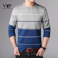 CODLiang Te 2018 autumn new round neck striped long-sleeved casual mens sweater