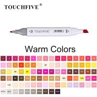 TOUCHFIVE Warm Colors Art Markers Dual Tip Alcohol Base Brush Pens Interior Animation Clothing Illustration Graphic Designing Highlighters Markers