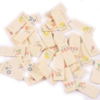 50Pcs/Lot 1.6x3.8cm Flower Beige Labels For Sewing Supplies Care Bags Clothes Tag Garment Handmade Accessories DIY Crafts C2887 Labels