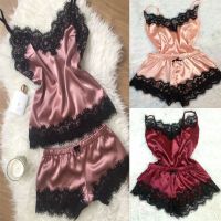 【cw】 Sleepwear Size Nightgown Sleeveless Nighty Sets Pants Nightwear ！