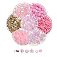 【CW】◘  765pcs/Box Pink Star Round Beads Loose Clay Spacer Jewelry Making Necklace Diy Accessories