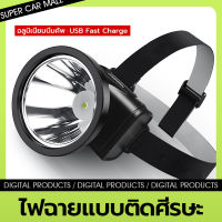 ไฟฉายคาดหัว LED อายุการใช้งานแบตเตอรี่ที่ยาวนานแบบชาร์จ USB ไฟหน้าขนาดเล็กเบาพิเศษแบบติดตั้งกับศีรษะแบบสว่างพิเศษระยะไกล