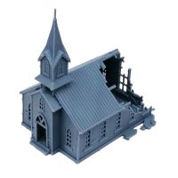 Outland Models Railway Scenery Structure Damaged Church 1:160 N Scale