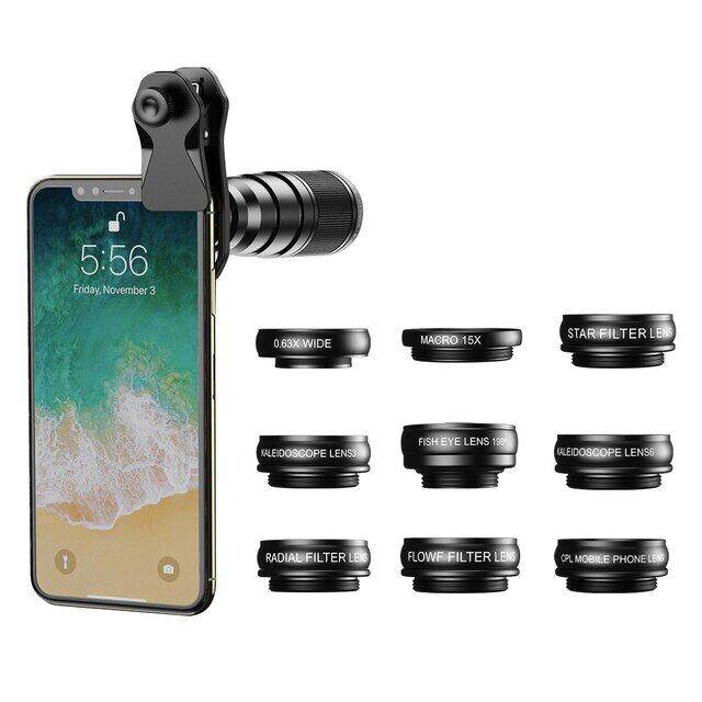 zzooi-apexel-10-in-1-phone-lens-kit-mobile-telephoto-monocular-scope-macro-wide-angle-cpl-star-filter-lens-for-ios-android-smartphoneth