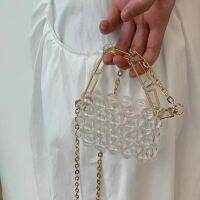 THE High Quality Sweet Woven Ladies Bag Summer Mini Party Pearl Purses Handmade Holiday Travel Beach Bead Designer Bags Luxury