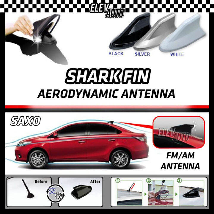 Universal All Cars Shark Fin Aerodynamic Antenna FM/AM Racing Antenna ...
