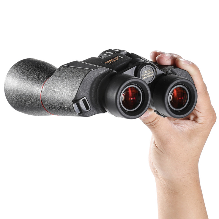 12x50กล้องส่องทางไกลกลางแจ้งเลนส์เคลือบสีแดงเลนส์ขนาดใหญ่ความละเอียดสูง-bak4