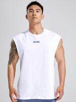 American summer blockbuster new fitness gym brother man running recreational sleeveless cotton shoulder wide heart