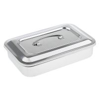 3X Stainless Steel Container Organizer Box Instrument Tray to Storage Box with Lid Tools Cans - 9 Inches No Hole
