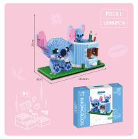 1598pcs+ Micro Building Blocks DIY Pen Container Holder Lilo and Stitch Mini Diamond Brick Figures Toy For Christmas Gift