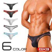 GX3 super through convex pouch sexy mesh grid lace U not firm skin triangle mens underwear 1 pack