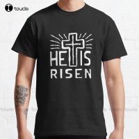 Christian Cross Easter He Is Risen Classic T Shirt Fashion Creative Leisure Funny T Shirts Fashion Tshirt Summer New XS-6XL