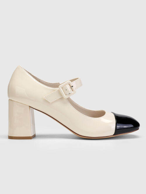 JUDY DOUBLE STRAP MARY JANE SLINGBACK 35MM IN BLACK PATENT CALFSKIN