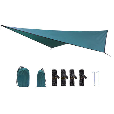New 350x280cm Waterproof Tarp Tent Shade Outdoor Camping Hammock Rain Fly UV Garden Awning Canopy Sunshade Ultralight