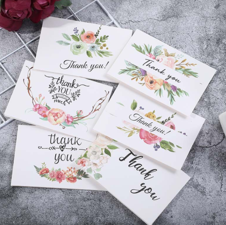 【6 PCS】Thank You Card with Envelope INS Style Business Card Greeting ...