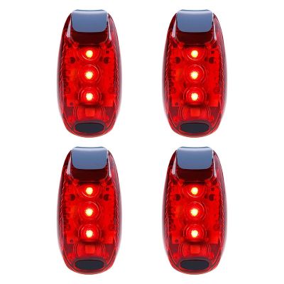 4 Pcs Safety Light Waterproof Red Flashing Bicycle Rear Light, Suitable for Running, Walking, Cycling, Helmet, Etc