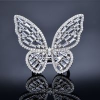 Fashion Personality Fairy Butterfly Open Ring Snow Ring Jewelry Really Bright Elegant Engagement Wedding Ring