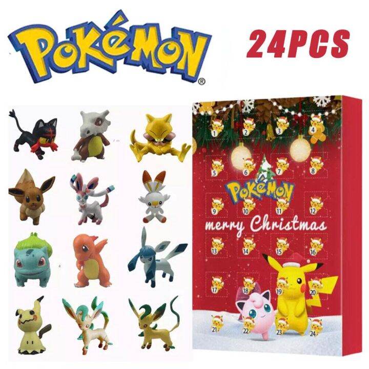 kids-blind-box-toy-model-dolls-children-gift-pokemo-character-theme-christmas-2023-advent-calendar-christmas-kids-toy-24pcs-present-pikachu-tide-play-blind-bag-desktop-toy-surprise-box-birthday-gift-x