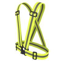 Bright Yellow Bike Vest Adjustable Safety Night Cycling Running Climbing Reflective Visibility Belt Top