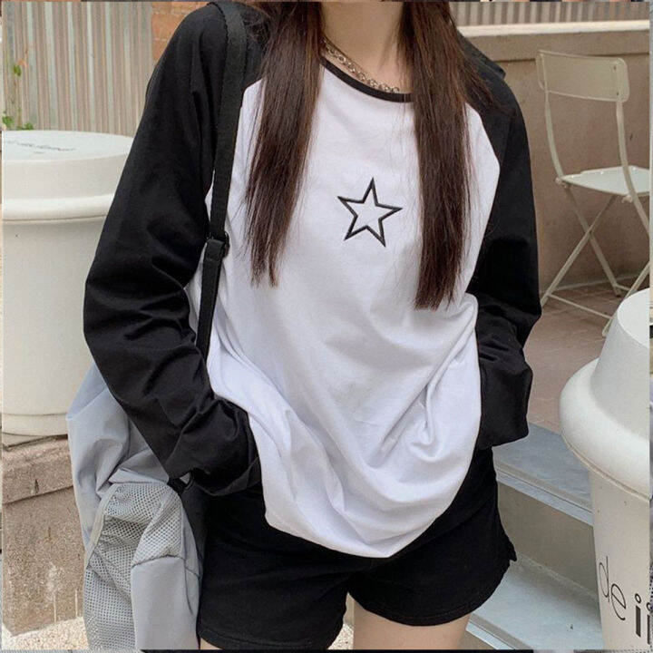 พร้อมส่ง-เสื้อยืดเเขนยาว-ผ้าฝ้าย