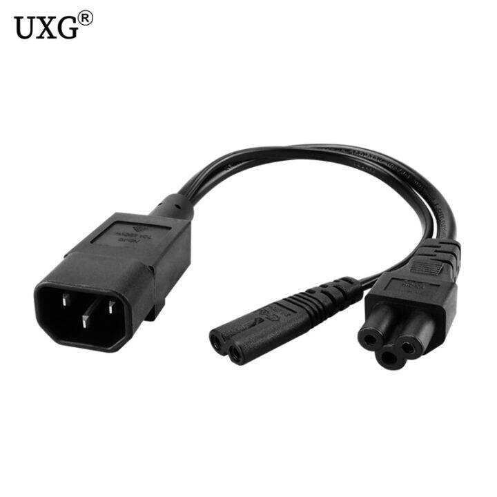 Y Type Splitter Power Cord ,IEC320 C14 Plug 3Prong Male Power Cable