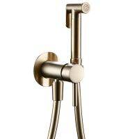 Brushed gold Brass Hand-held Wall-mounted Hybrid Hot And Cold Water With Stand Bathroom kitchen Toilet Faucet Bidet Sprayer