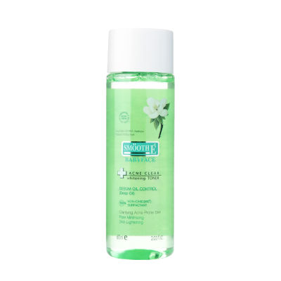 Smooth E Babyface Acne Clear Whitening Toner 60 ml. โทนเนอร์บำรุงผิวสำหรับผิวบอบแพ้ง่าย อ่อนโยนต่อผิว สมูทอี