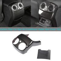 Carbon Fiber Car Rear Air Conditioner Outlet Vent Cover Decoration for Mercedes Benz E Class E200 E320 E260 E300 E350