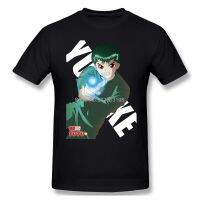 Yusuke Custom-made Fan Art T-Shirt Men Top Quality Cotton Short Summer Sleeve Funny YuYu Hakusho Anime Casual Camiseta Loose 4XL 5XL 6XL