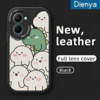 เคส Dienya สำหรับ Realme C33เคสการ์ตูนหลากสีน่ารักสีขาวและสีเขียวลายไดโนเสาร์บางนุ่มหนังเคสมือถือกันกระแทกกันตกเคสกันกระแทกปลอก