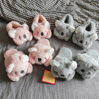 การ์ตูนฤดูหนาวรองเท้าแตะ Kawaii Koala Plush รองเท้า Soft Sole อบอุ่นแบนบ้านผ้าฝ้ายรองเท้าลำลองคู่ลื่นสีชมพูสีเทา