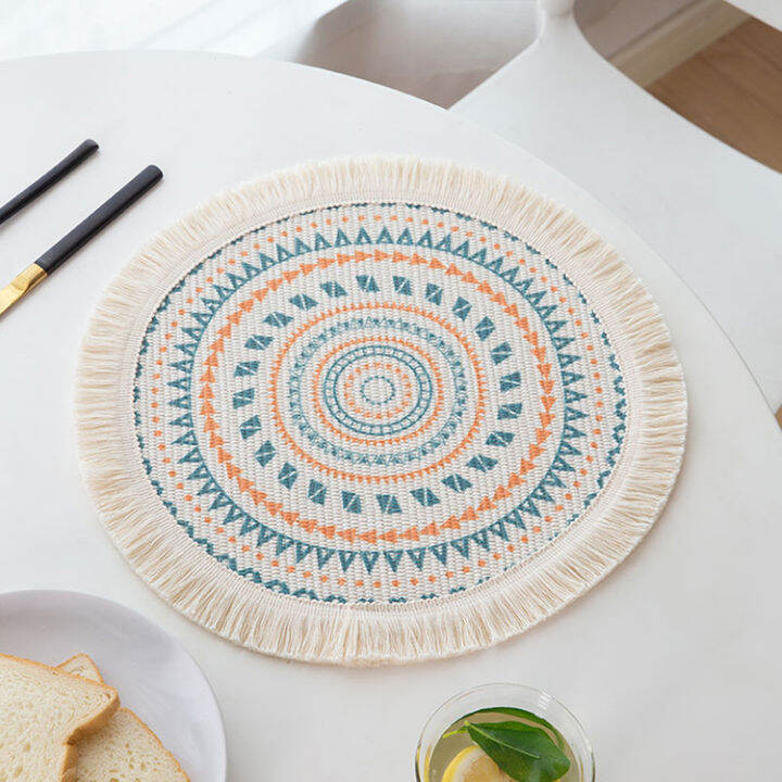 Round Cotton Woven Placemat Set of 4 Lazada PH