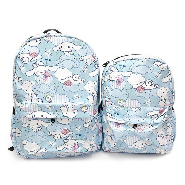 sanrio-anime-my-melody-kuromi-cinnamoroll-student-bag-backpack-parent-child-lightweight-tarp-backpacks-for-children-kawaii-toys