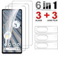 For Google Pixel 6A 7A Pixel 7 1-3pcs Front Screen Protector Tempered Glass with 1-3pcs Phone Camera Lens Protective Glass Film