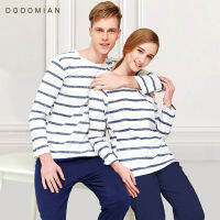 Couple Pajama Cotton Striped O-neck Sleepwear Lover Home Clothes Plus Size L-3XL High Quality Men+Women Underwear 1 Set