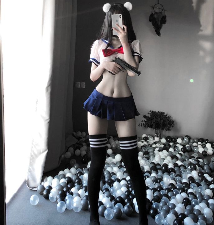 Sexy Skirt For Sex Lingerie Cosplay Schoolgirl Student Sailor Uniform Cosplay Anime Stripper Clothes Sex Porn Costume Dress