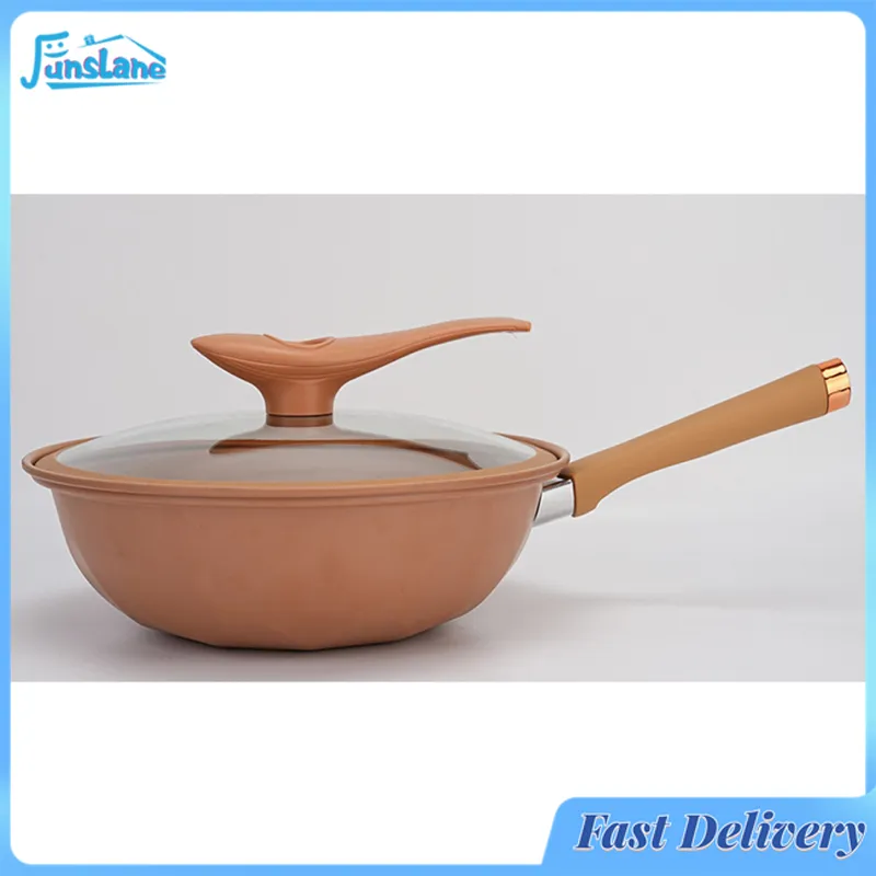 Ceramic Wok With Lid Non Stick Clay Wok With Steamer Basket Clay