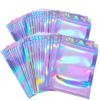 【YF】 Engrossar Ziplock Bolsa De Plástico Resealable Opp Bags Holográfico Color Embalagem Exibição Jóias Saco Armazenamento 50Pcs