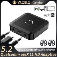 VAORLO 2 IN 1บลูทูธ5.2ตัวรับเครื่องส่งสัญญาณเสียง24Bit 96กิโลเฮิร์ตซ์3.5มม. AUX Aptx Adaptive HD ไร้สายอะแดปเตอร์สำหรับทีวีพีซีรถ