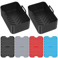 6Pcs Air Fryer Silicone Pot Liner with Handle Air Fryer Accessories Silicone Basket Oven Baking Tray Mats for Ninja Philips Pots Pans