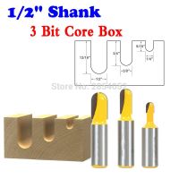 3 Bit Core Box Router Bit Set－1/2－มีด Shank Line เครื่องตัดไม้ Tenon Cutter สําหรับเครื่องมืองานไม้