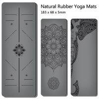 70in Natural Rubber Silver Yoga Mat 5mm With Position Line Training Exercise Fitness Prenatal/Pilates/HOT YOGA Gym Sport Mats Yoga Mats