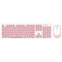 ชุดคีย์บอร์ดและเมาส์ไร้สาย R Punk Pink Office Keys And Mouse Silent, For PC, Desktop, Laptophot