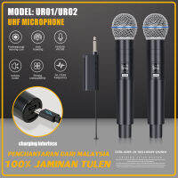 [รุ่นชาร์จที่อัปเกรดแล้ว] ไมโครโฟนไร้สายUR02 UHF การชาร์จ5V ปลั๊กแอนด์เพลย์แบตเตอรี่แบบชาร์จไฟได้ฟรี