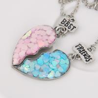 【CW】 2Pcs/set Best Necklaces Sequin Broken Stitching Pendant Chain Necklace Jewelry Gifts